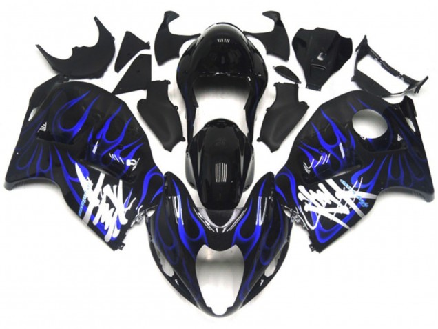 1997-2007 Black with Deep Blue flame Suzuki GSXR 1300 Fairings for Sale 1997-2007 Black with Deep Blue flame Suzuki GSXR 1300 Fairings for Sale