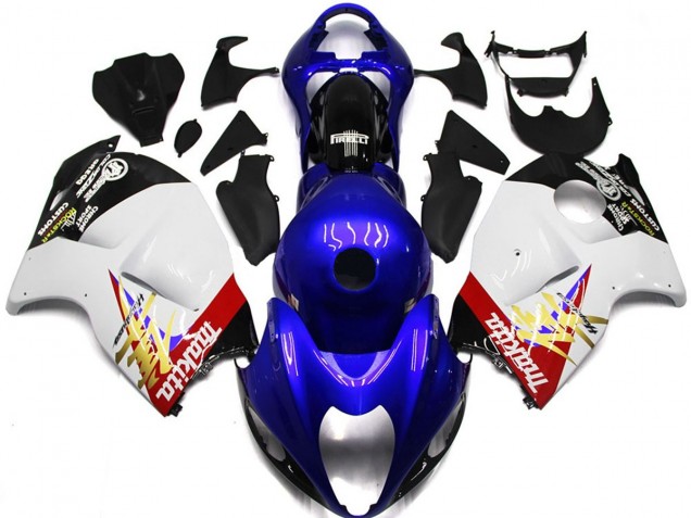 1997-2007 Blue and White Custom w black Suzuki GSXR 1300 Fairings for Sale 1997-2007 Blue and White Custom w black Suzuki GSXR 1300 Fairings for Sale