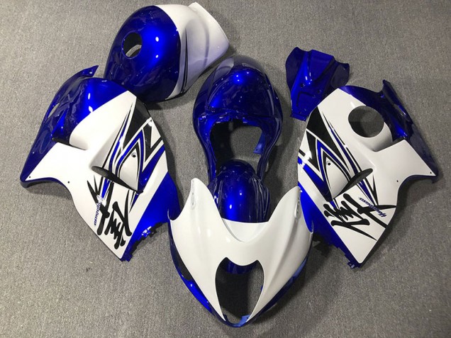 1997-2007 Gloss White & Blue Suzuki GSXR 1300 Fairings for Sale