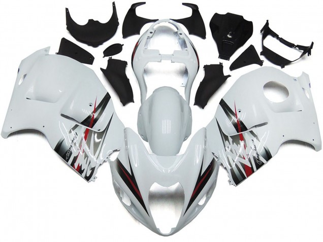 1997-2007 Gloss White and Silver Style Suzuki GSXR 1300 Fairings for Sale 1997-2007 Gloss White and Silver Style Suzuki GSXR 1300 Fairings for Sale