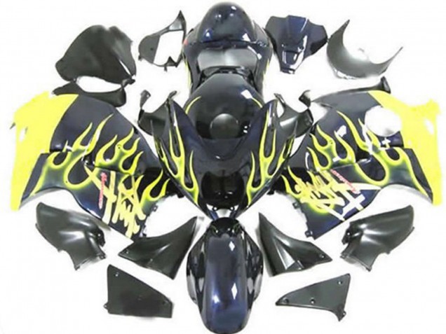 1997-2007 Yellow Flame Suzuki GSXR 1300 Fairings for Sale 1997-2007 Yellow Flame Suzuki GSXR 1300 Fairings for Sale