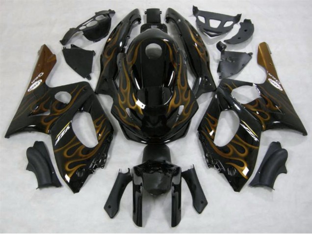 1998-2007 Gold Flame Gloss Yamaha YZF600 Fairings for Sale 1998-2007 Gold Flame Gloss Yamaha YZF600 Fairings for Sale