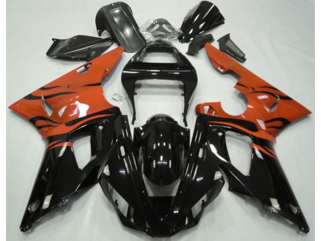 2000-2001 Black Flame & Orange Yamaha R1 Fairings for Sale