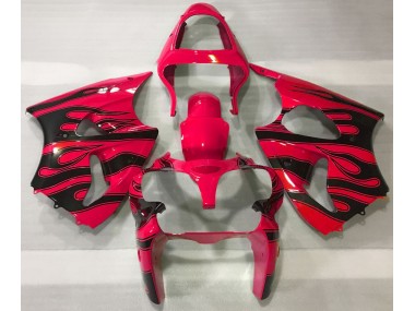 2000-2002 Red & Black Flame Kawasaki ZX6R Fairings for Sale