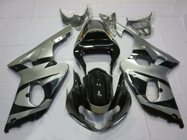 2000-2002 Silver and Black OEM Style Suzuki GSXR 1000 Fairings for Sale 2000-2002 Silver and Black OEM Style Suzuki GSXR 1000 Fairings for Sale