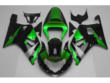 2001-2003 Gloss Green and Black Suzuki GSXR 600-750 Fairings for Sale