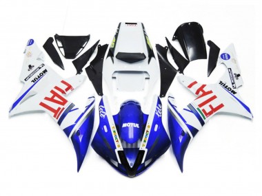 2002-2003 Gloss white and Blue Fiat Yamaha R1 Fairings for Sale
