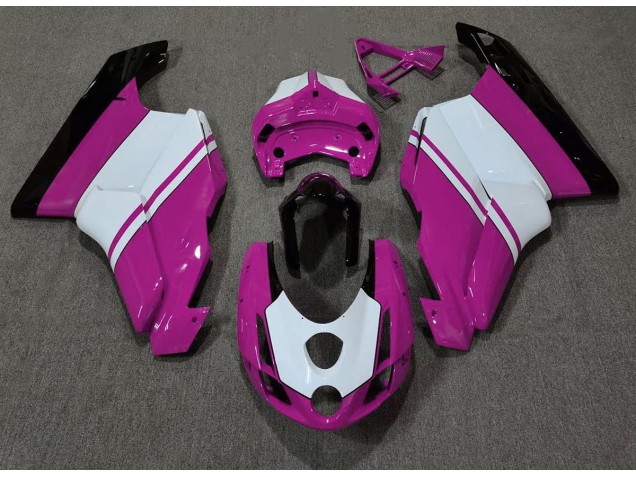 2003-2004 Gloss Pink & White Ducati 749 999 Fairings for Sale 2003-2004 Gloss Pink & White Ducati 749 999 Fairings for Sale