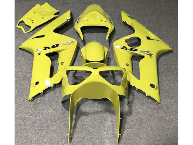 2003-2004 Gloss Yellow Kawasaki ZX6R Fairings for Sale 2003-2004 Gloss Yellow Kawasaki ZX6R Fairings for Sale