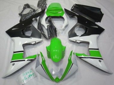 2003-2005 Gloss White and Green Yamaha R6 Fairings for Sale
