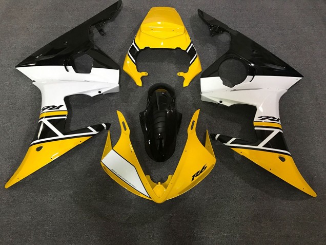 2003-2005 Gloss Yellow & White Yamaha R6 Fairings for Sale 2003-2005 Gloss Yellow & White Yamaha R6 Fairings for Sale