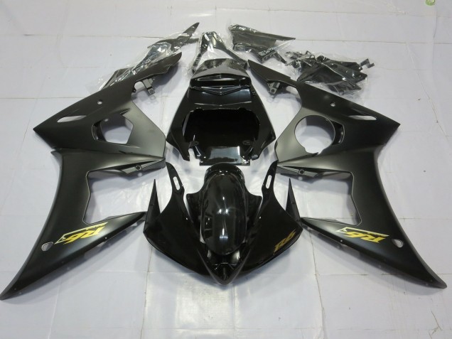 2003-2005 Matte Black Gold Yamaha R6 Fairings for Sale 2003-2005 Matte Black Gold Yamaha R6 Fairings for Sale