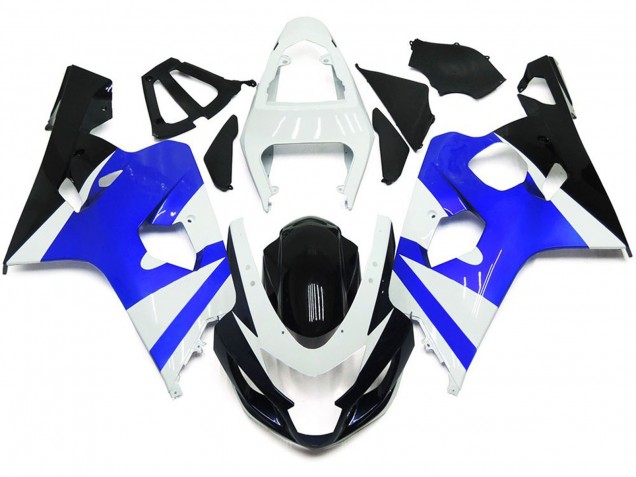 2004-2005 Gloss White and Gloss Blue Suzuki GSXR 600-750 Fairings for Sale 2004-2005 Gloss White and Gloss Blue Suzuki GSXR 600-750 Fairings for Sale