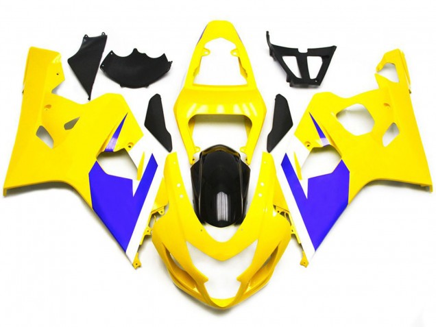 2004-2005 Gloss Yellow and Vibrant Blue Custom Suzuki GSXR 600-750 Fairings for Sale