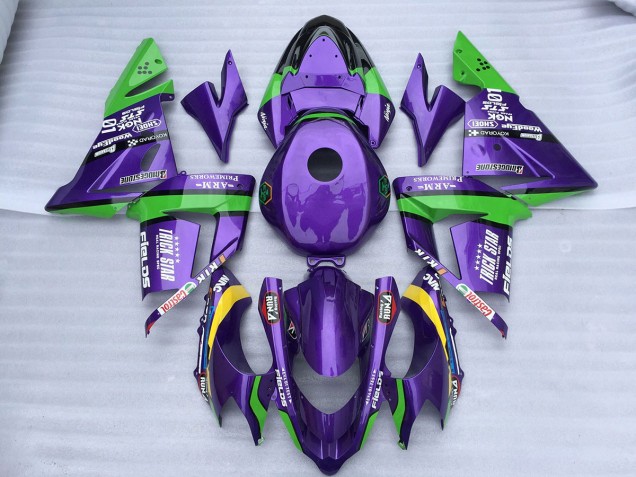 2004-2005 Green Purple Trick Star Kawasaki ZX10R Fairings for Sale 2004-2005 Green Purple Trick Star Kawasaki ZX10R Fairings for Sale