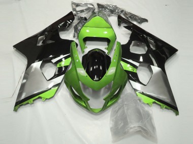 2004-2005 Light Green Silver and Black Suzuki GSXR 600-750 Fairings for Sale