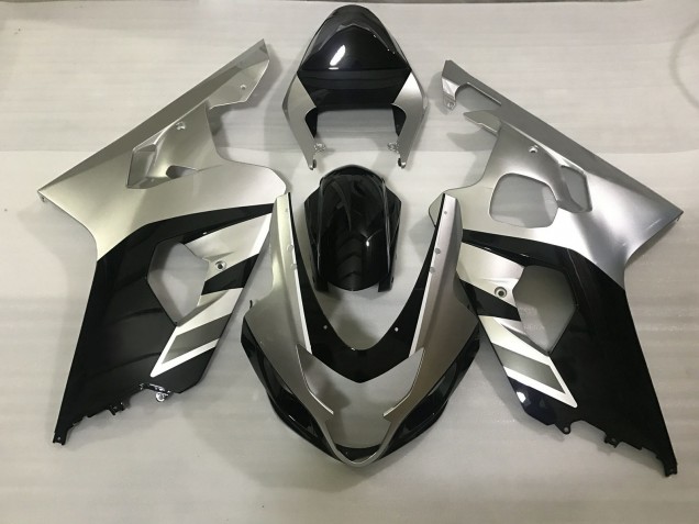 2004-2005 Matte Silver and Black Suzuki GSXR 600-750 Fairings for Sale 2004-2005 Matte Silver and Black Suzuki GSXR 600-750 Fairings for Sale