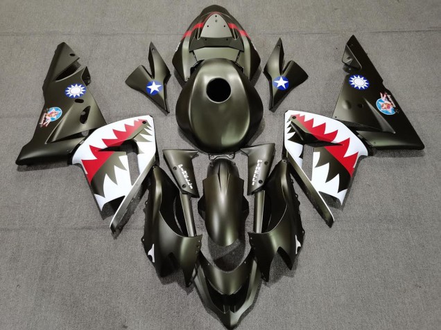 2004-2005 Military Green Shark Kawasaki ZX10R Fairings for Sale 2004-2005 Military Green Shark Kawasaki ZX10R Fairings for Sale