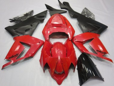 2004-2005 Pearl Red & Black Kawasaki ZX10R Fairings for Sale