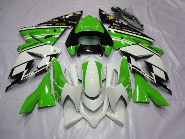 2004-2005 White Green Kawasaki ZX10R Fairings for Sale
