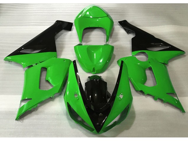 2005-2006 Gloss Green & Black Kawasaki ZX6R Fairings for Sale 2005-2006 Gloss Green & Black Kawasaki ZX6R Fairings for Sale
