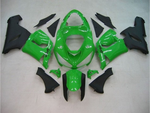 2005-2006 Gloss Green Matte Kawasaki ZX6R Fairings for Sale 2005-2006 Gloss Green Matte Kawasaki ZX6R Fairings for Sale