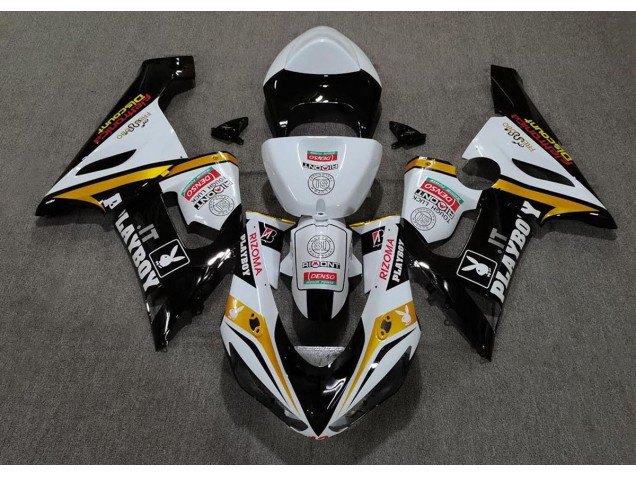 2005-2006 Gold Playboy Kawasaki ZX6R Fairings for Sale 2005-2006 Gold Playboy Kawasaki ZX6R Fairings for Sale