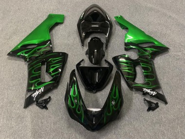 2005-2006 Green Flame Kawasaki ZX6R Fairings for Sale