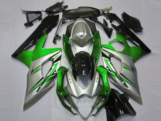 2005-2006 Green Silver and Black Suzuki GSXR 1000 Fairings for Sale 2005-2006 Green Silver and Black Suzuki GSXR 1000 Fairings for Sale