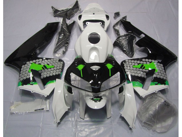 2005-2006 Green Splatter on Gloss Black Honda CBR600RR Fairings for Sale 2005-2006 Green Splatter on Gloss Black Honda CBR600RR Fairings for Sale