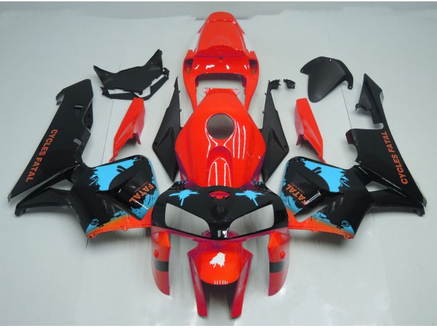 2005-2006 Light Blue Splatter on Red Honda CBR600RR Fairings for Sale 2005-2006 Light Blue Splatter on Red Honda CBR600RR Fairings for Sale