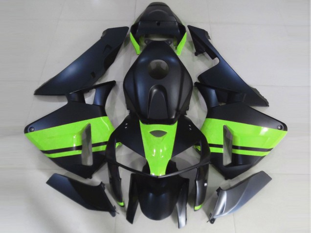 2005-2006 Matte Black & Light Green Honda CBR600RR Fairings for Sale 2005-2006 Matte Black & Light Green Honda CBR600RR Fairings for Sale