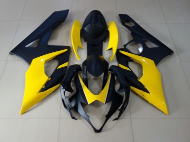 2005-2006 Matte Black & Yellow Suzuki GSXR 1000 Fairings for Sale