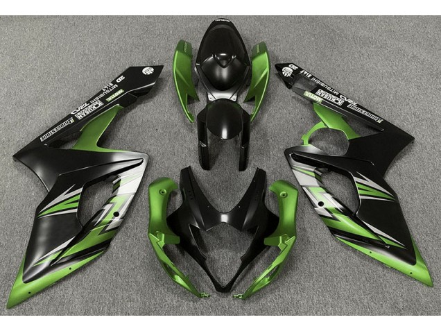 2005-2006 Matte Black and Green Suzuki GSXR 1000 Fairings for Sale 2005-2006 Matte Black and Green Suzuki GSXR 1000 Fairings for Sale