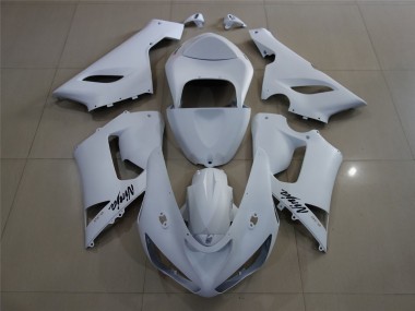 2005-2006 Matte White Kawasaki ZX6R Fairings for Sale