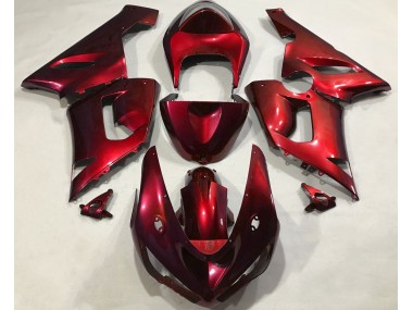 2005-2006 Metallic Red Kawasaki ZX6R Fairings for Sale