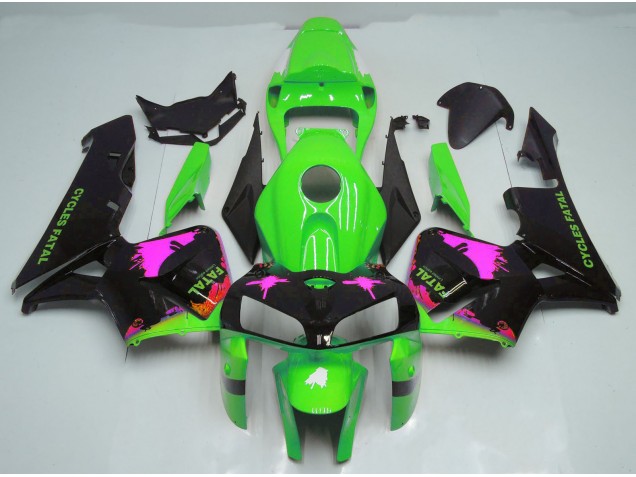 2005-2006 Pink Splatter on Green Honda CBR600RR Fairings for Sale