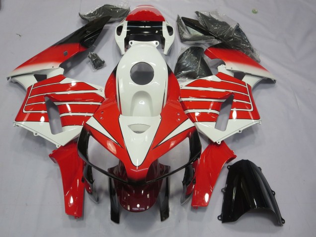 2005-2006 Red and White Large Stripe Honda CBR600RR Fairings for Sale 2005-2006 Red and White Large Stripe Honda CBR600RR Fairings for Sale