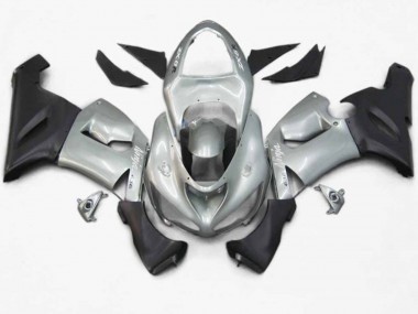 2005-2006 Silver Red Flame Kawasaki ZX6R Fairings for Sale