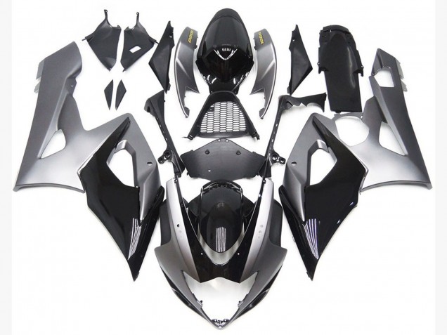 2005-2006 Silver and Black Gloss Style Suzuki GSXR 1000 Fairings for Sale 2005-2006 Silver and Black Gloss Style Suzuki GSXR 1000 Fairings for Sale