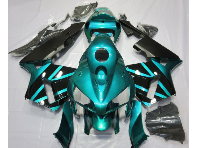 2005-2006 Teal & Gloss Black Design Honda CBR600RR Fairings for Sale 2005-2006 Teal & Gloss Black Design Honda CBR600RR Fairings for Sale