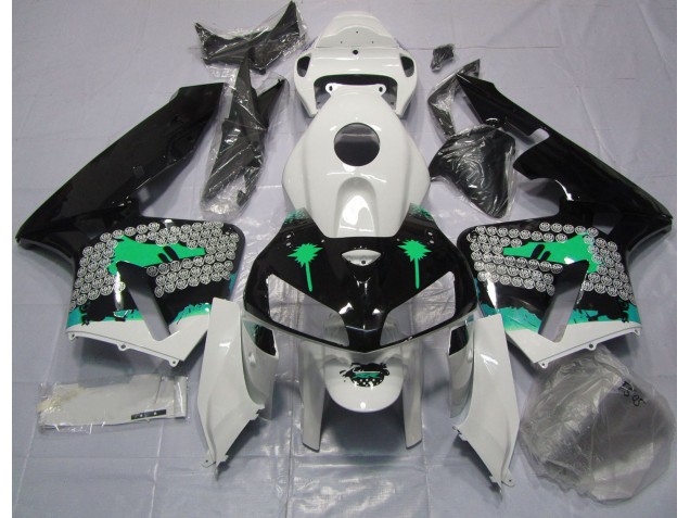 2005-2006 Turquoise Splatter on Gloss Black Honda CBR600RR Fairings for Sale 2005-2006 Turquoise Splatter on Gloss Black Honda CBR600RR Fairings for Sale
