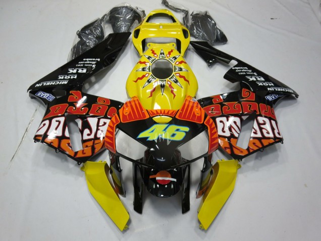 2005-2006 Yellow Rossi Honda CBR600RR Fairings for Sale 2005-2006 Yellow Rossi Honda CBR600RR Fairings for Sale