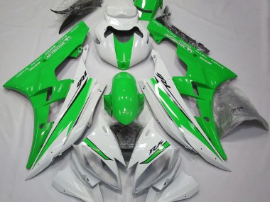 2006-2007 Gloss White and Green Yamaha R6 Fairings for Sale