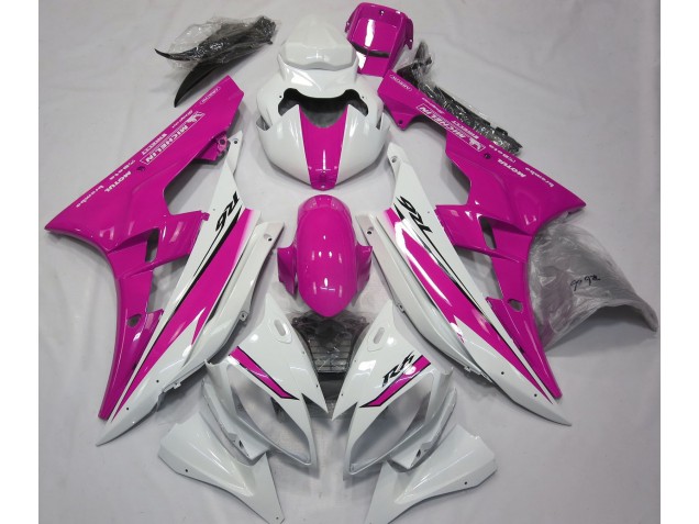 2006-2007 Gloss White and Pink Yamaha R6 Fairings for Sale 2006-2007 Gloss White and Pink Yamaha R6 Fairings for Sale