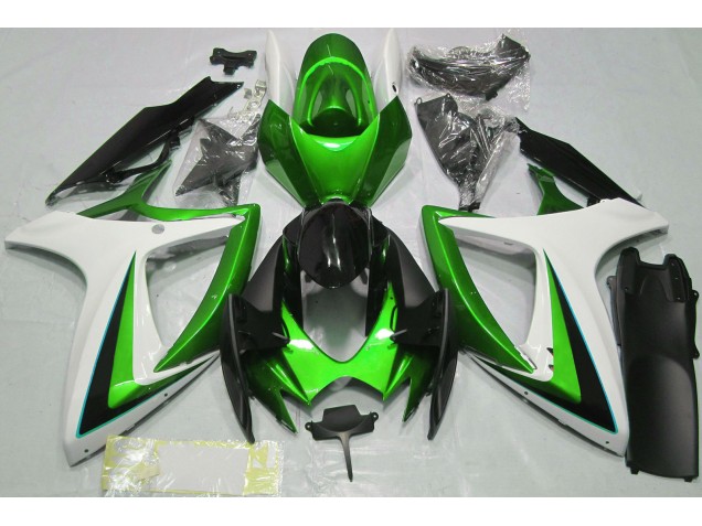 2006-2007 Green & White Suzuki GSXR 600-750 Fairings for Sale 2006-2007 Green & White Suzuki GSXR 600-750 Fairings for Sale
