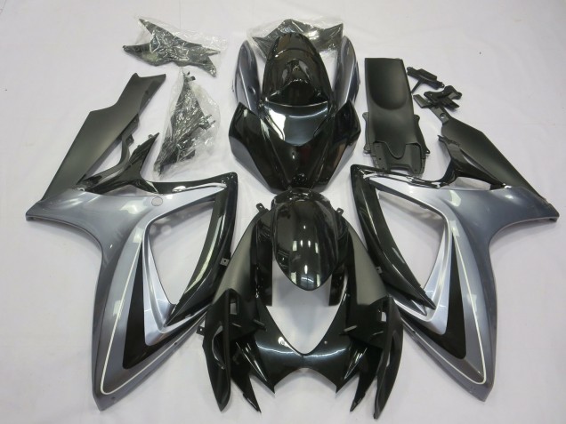 2006-2007 Light Silver And Black Suzuki GSXR 600-750 Fairings for Sale