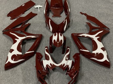 2006-2007 Maroon and White Suzuki GSXR 600-750 Fairings for Sale