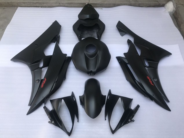 2006-2007 Matte Black Plain Yamaha R6 Fairings for Sale 2006-2007 Matte Black Plain Yamaha R6 Fairings for Sale