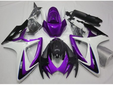 2006-2007 Purple & White Debadged Suzuki GSXR 600-750 Fairings for Sale